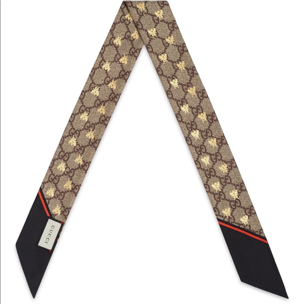 Gucci GG Bee Silk Neck Scarf - Used